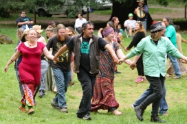 The Spiral Dance workshop at the 2015 Gathering. Photo courtesy of Kylie Moroney.